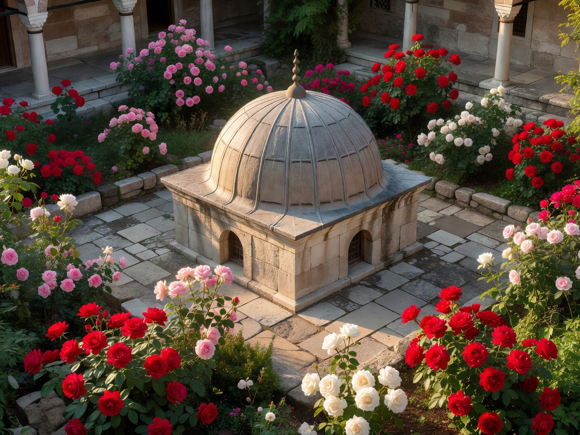 Tomb of Gul Baba rose garden overlooking the Danube and Margaret Bridge